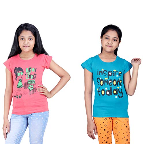 Buy Online Shopping Mall Cotton Printed Half Sleeve Light Blue & Red T