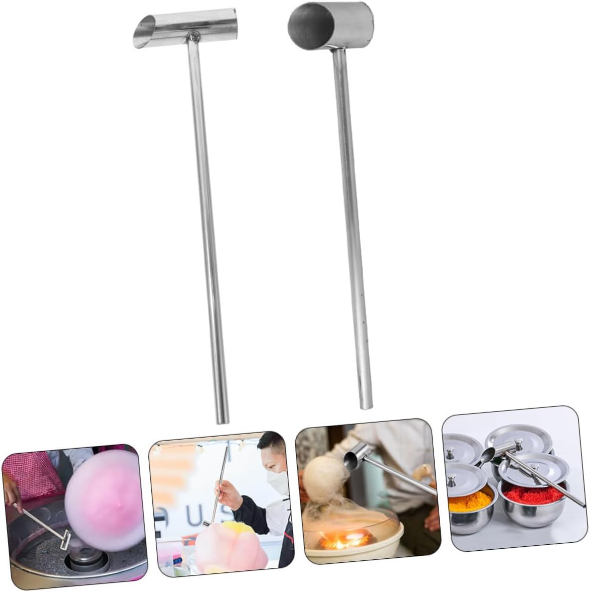 KICHOUSE 2pcs Marshmallow Sugar Scoop Household Sugar Scooper for Marshmallow Making Easy to Clean Kitchen Tool and Cup Use