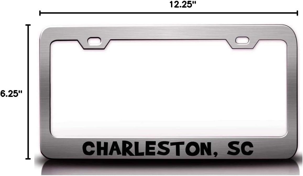 Charleston SC USA Canada Metal Car SUV Truck License Plate Frame Ch g76