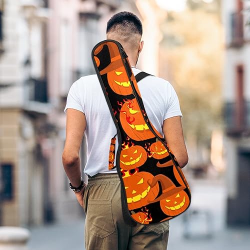 JRHEJTHH Durable Ukulele Bag Water Resistent Ukulele Case with Adjustable Shoulders for 21 23 24 inch Thick Padding Cartoon Pumpkin - Les Beatles, Paul McCartney, John Lennon, RIngo Starr, George Harrison JRHEJTHH Durable Ukulele Bag Water Resistent Ukulele Case with Adjustable Shoulders for 21 23 24 inch Thick Padding Cartoon Pumpkin – Image 6