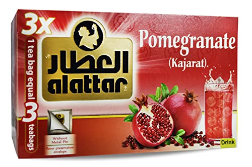 Bonballoon Alattar Organic Drink Herbal Pomegranate Kajarat Tea Al Attar Elattar El Attar Herbals Herb Herbs No Caffeine No Artificial Flavors No Additives Coloring Non Gmo Kosher Halal ( 20 Bags ) #TOP14