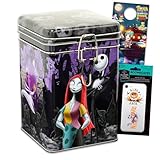 Nightmare Before Christmas Cookie Jar Set - Bundle with Jack Skellington Tin Canister with Lid for Snacks, Cookies, Bathroom Essentials | Nightmare Before Christmas Kitchen Accessory (Styles May Vary)