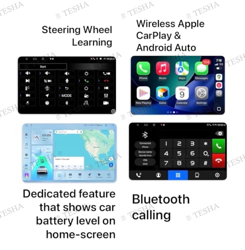 Image of TESHA 9 inch Android Car Stereo /Headunit for car /Capacitive Touch Screen /GPS + Steering Control Module /Wireless Carplay & Android Auto /Full HD Screen Small Bezels (TS9- K2401 4 /32)