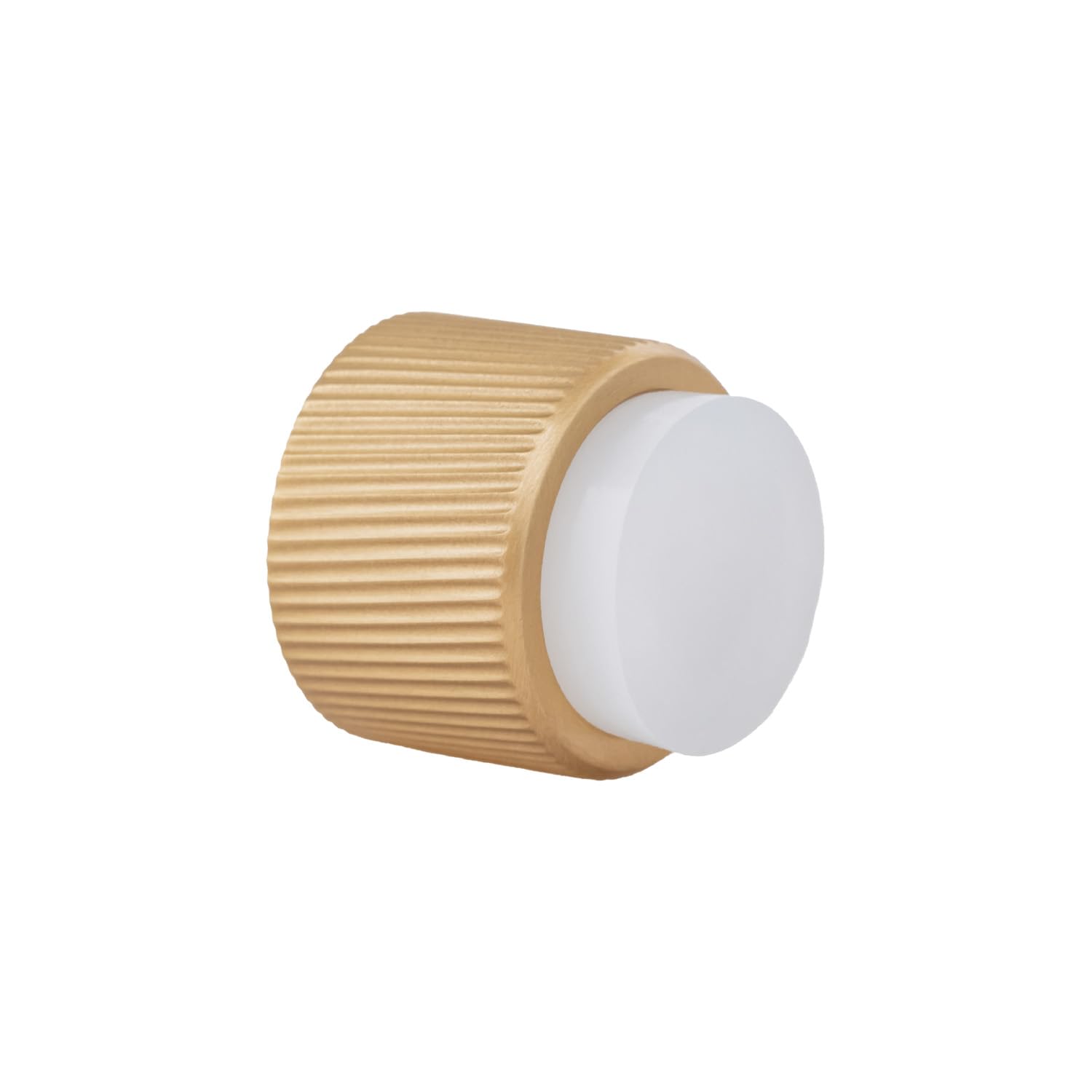 EVI Herrajes | Design Wall Door Stop - Linear Knurling - 28x28 mm - Satin Matt Brass - Adhesive and Screw Mounting