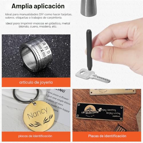 Miniatura 5 de Gueenky 36 Piezas Números De Perforado, 2 Mm Letras Perforadas, Alfabeto A-Z, Número 0-9, Letras Perforadas De Metal, Números Perforados Para Estampar Metal Plástico Madera Cuero