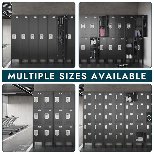 Image of BUTISOW Metal Lockers - 66 inch Height Steel Lockers for Employees with 5 Door Storage Locker with Card Slot for Employees Gym School Home Office Garage - Assembly Required