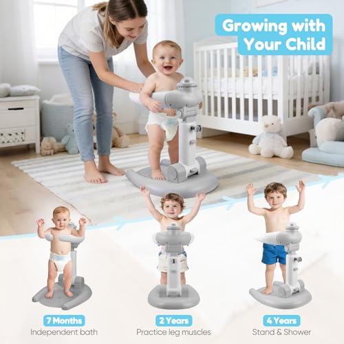 Support de douche réglable enfants et bébé avec tabouret amovible accessoire pliable - 6