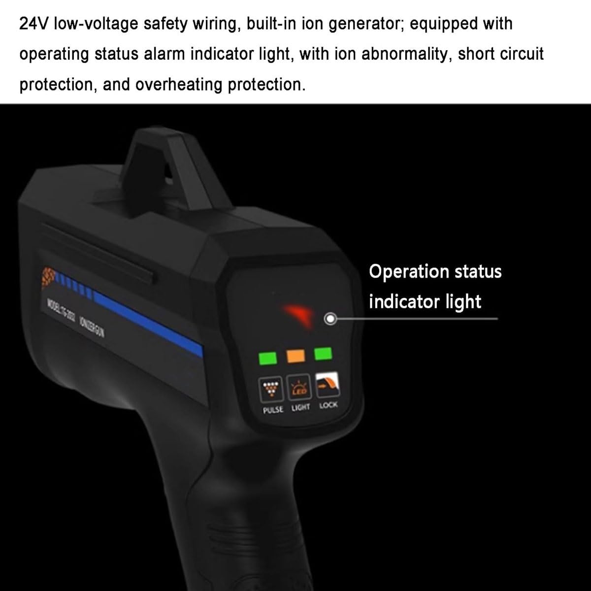 Pistola ad aria ionizzante, dispositivo antistatico portatile con luce di rilevamento della polvere per una rimozione efficiente della polvere nella riparazione elettronica