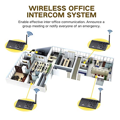 Hosmart Portable Wireless Intercom System,1/2Mile 6-Channel Security Wireless Intercom System for Home or Office [6 Stations Black] - Thumbnail 5