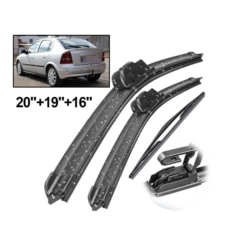Auto-Wischerblätter Vorne Und Hinten Wischerblätter Set Kit Für Opel Für Astra G Für Liftback 1998-2004 Windschutzscheibe Fenster 20 "+19" +16"
