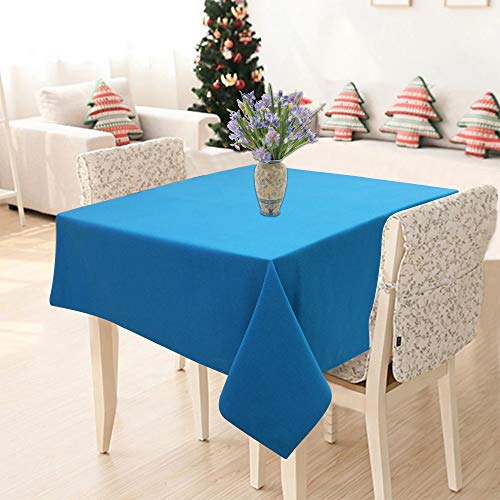 Image of AIRWILL 100% Cotton Solid Pattern 2 Seater Square Table Cover Sized, 36x36 inches (Blue, Pack of 1)