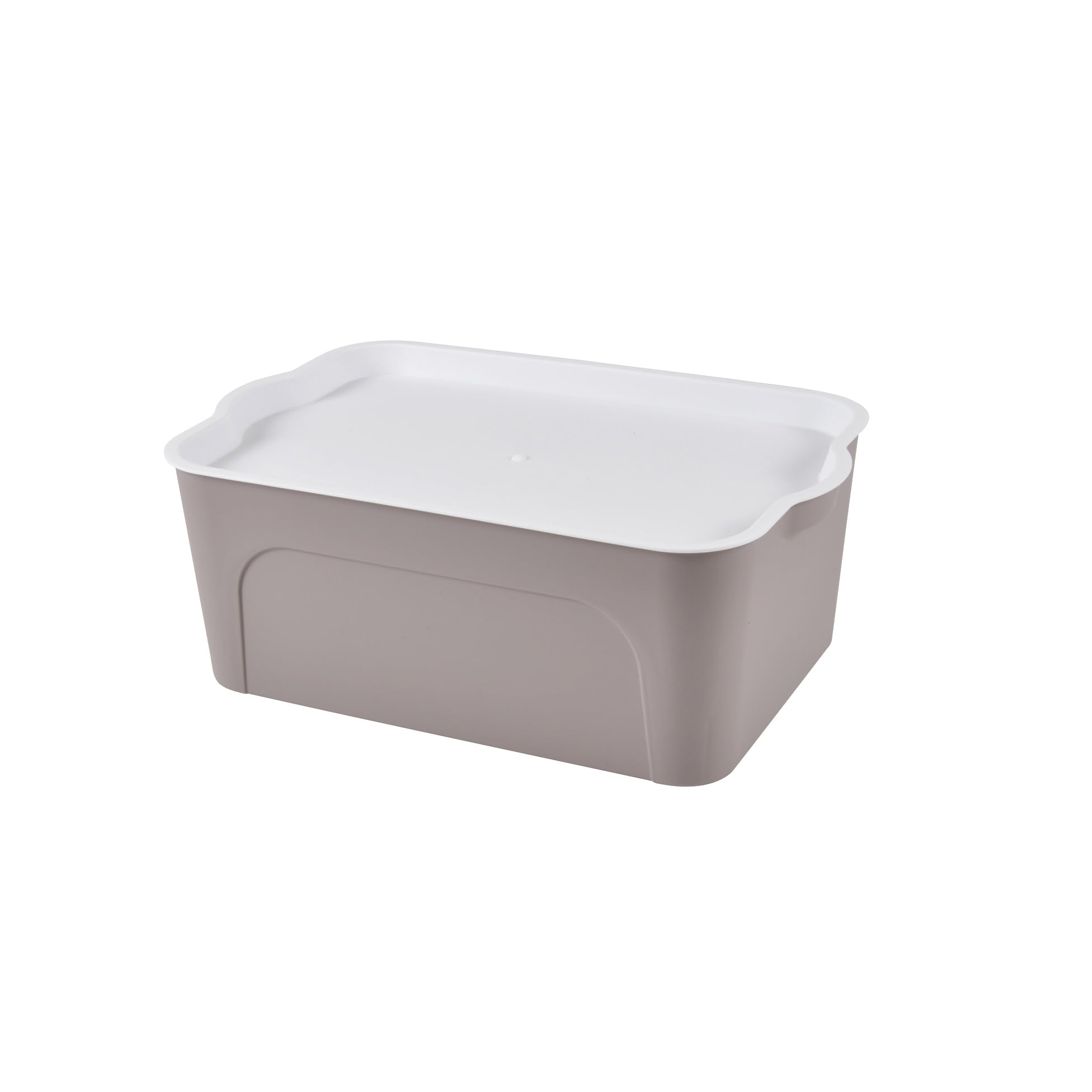 Homéa, Box with Lid White Plastic 5L 28X18Xh.10,5Cm Taupe