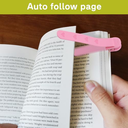 Image of SMUK 3Pcs Heart Bookmarks for Women, Automatic Silicone Book Marks for Book Lovers Girls Men, Cute Page Markers Bookmarkers Reading Gifts