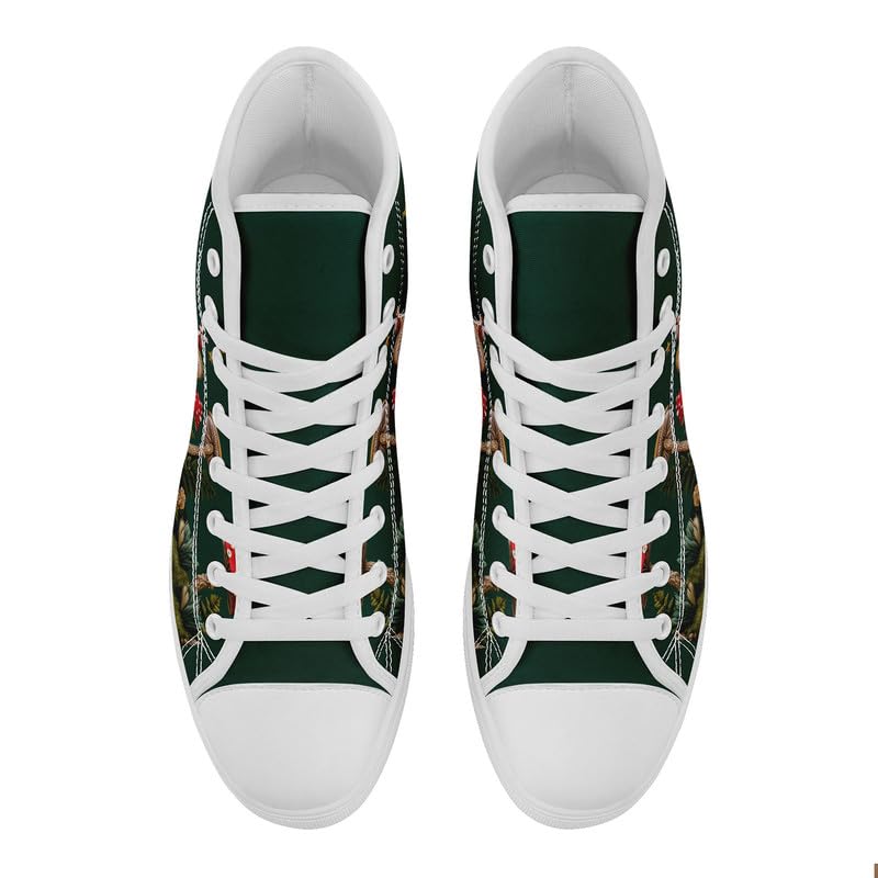Fashion Women High-Top Canvas Shoes Men's Print Mushroom Floral Plant Lace-up Flat Stylish Gift Sneaker Couple Shoes3