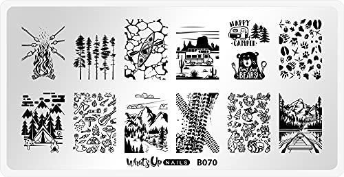Whats Up Nails - B070 Campfire Stories Stamping Plate for Nail Art Design Whats Up Nails - B070 Campfire Stories Stamping Plate for Nail Art Design