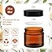 2 oz Amber Glass Jars with Lids 24Pack, Small Jars with Inner Liners for Sample, Powder, Cream, Lotion and Ointments with Stickers & Spatulas Included