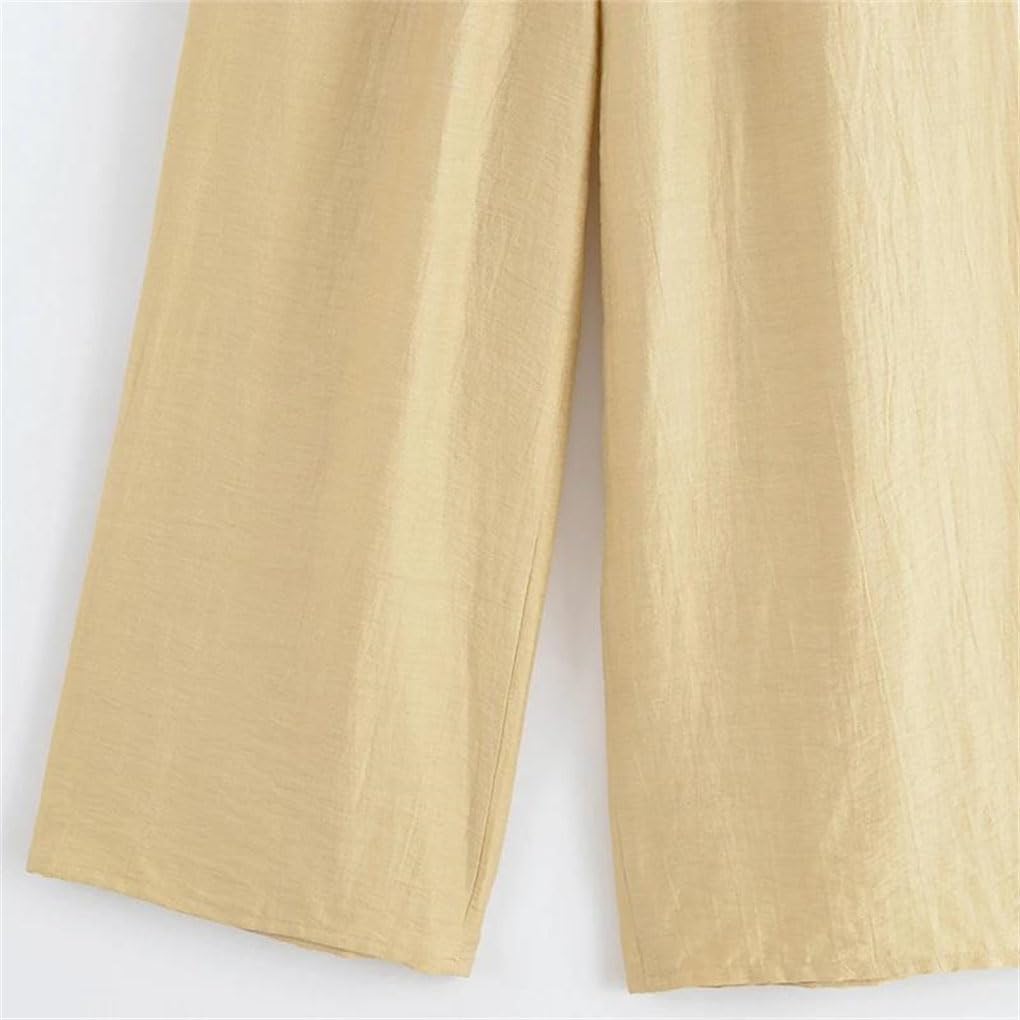 Women's Solid Zipper Shirts Vintage High Elastic Waist Trousers Pants Sets