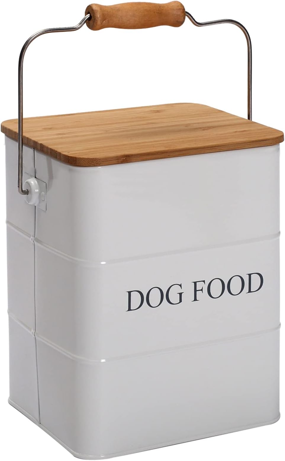 Lesser & Pavey New Sweet Home Dog Food tin with Scoop, Metal, Grey, 18