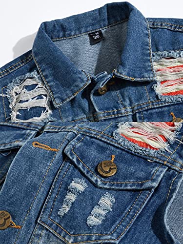 ebossy Men's Vintage Distressed Sleeveless Denim Jacket Casual Slim Fit Washed Jean vest3