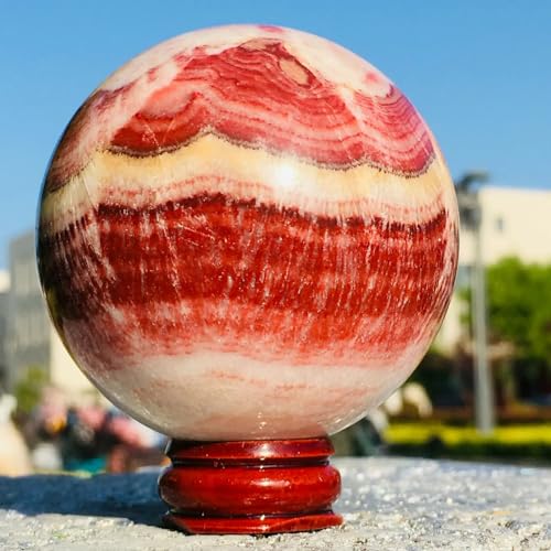 Quartz crystal ball ornaments à rayures rouges pour harmoniser votre coin bureau