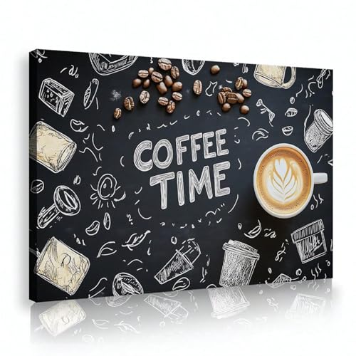 Café toile art mural décor vintage habille grand mur vide avec cadre