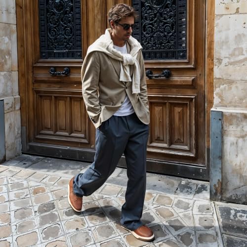 Image of Jousen Men's Fashion Sneakers Classic Retro Casual Shoes for Men Breathable Business Dress Sneaker