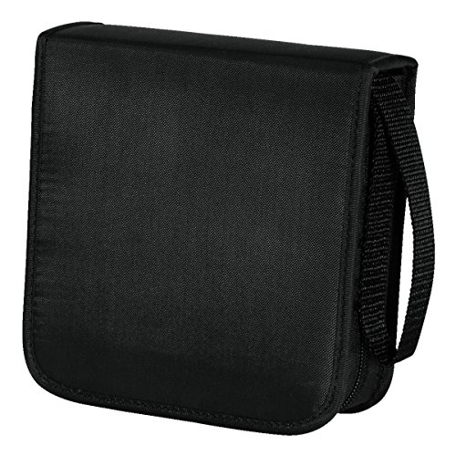 Hama CD Tasche für 40 Discs/CD/DVD/Blu-ray (Mappe zur Aufbewahrung, platzsparend für Auto und Zuhause, Transport-Hüllen) Schwarz