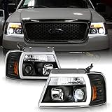 ACANII - For 2004-2008 Ford F150 Lobo Black LED Tube w/Built-In LED LED Projector Headlights...