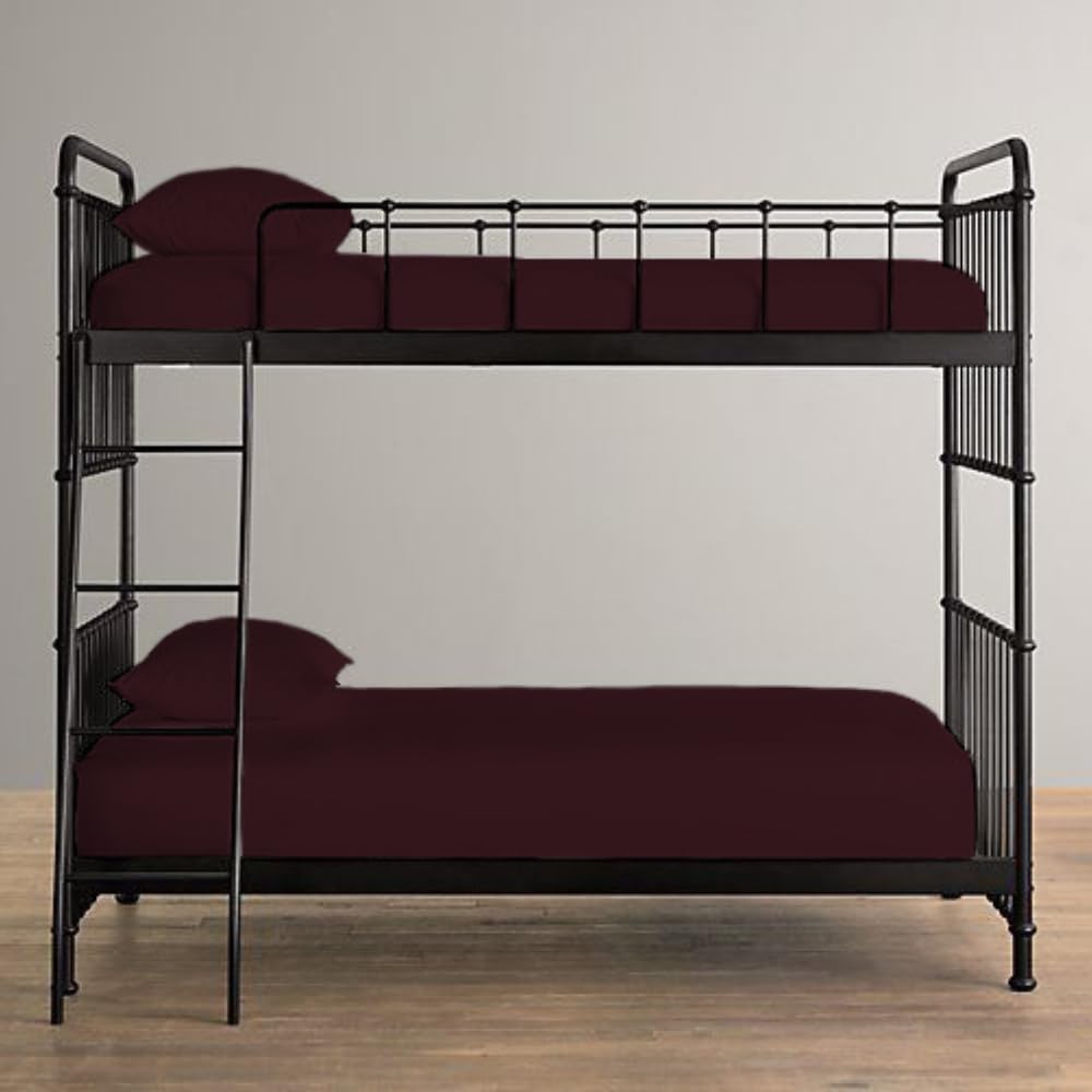 100% Polycotton Bunk Bed Fitted Sheet 2ft 6" (76cmx190cm) Percale Non Iron Easy Care Bottom Sheet RVs | Guest Beds | Caravan Campervan (Wine)