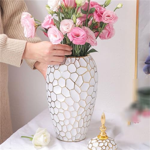 Vase en céramique plaqué or JFDBGU ustensile à fleurs design salon