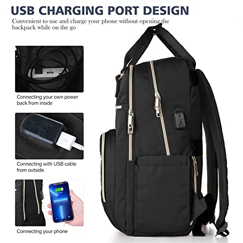 YIORMIOR Zaino Donna Zaino Porta PC 15.6 Pollici