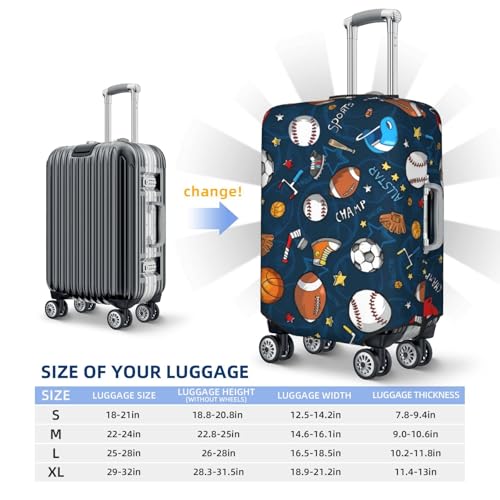 Baseball Luggage Cover, Protective Washable Suitcase Cover - Travel High Elastic Fibers Suitcase Protector Fits X-Large3