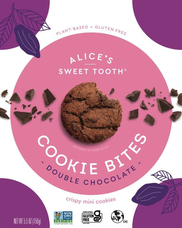 Miniatura 3 de Alice's Sweet Tooth Bocadillos de galletas de chocolate dobles, sin gluten, veganas, crujientes, sin lácteos, sin granos, a base de plantas, Kosher