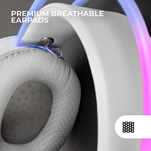 MH-GLOW, Cuffie 360° Full Chroma RGB Flow, Microfono con Cancellazione del Rumore, Ultralight, Memory Foam, Windows/PS4/PS5/XBOX SERIES X|S/ONE/Mac/Switch/Switch 2/Smartphone/Tablet, Nero - Cuffia gaming - Immagine 4