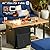 weaxty W Patio Furniture Set,6 Pieces Wicker Patio Furnitures with Outdoor Loveseat,Double-Deck Fire Pit Table,Swivel Rocking Chairs,All Weather Patio Conversation Sets,Navy Blue