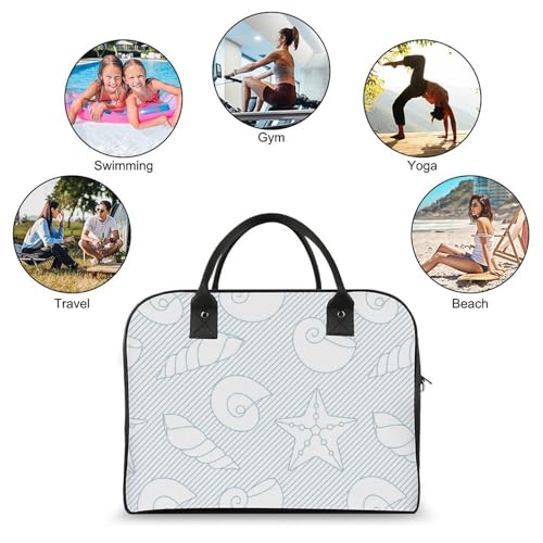 Crescent Stars Women's Shoulder Bag Cross-Body Handbag Lightweight Weekend Travel Carry-On Gym Bag4