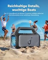 soundcore by Anker, Boom 2 Outdoor-Lautsprecher, 80W, Subwoofer, BassUp 2.0, 24h Akku, IPX7 Wasserdicht & Schwimmt, LED-Licht, USB-C, EQ, BT 5.3, Mobiler Bluetooth-Speaker, Camping, Strand, Garten – Ansicht 3