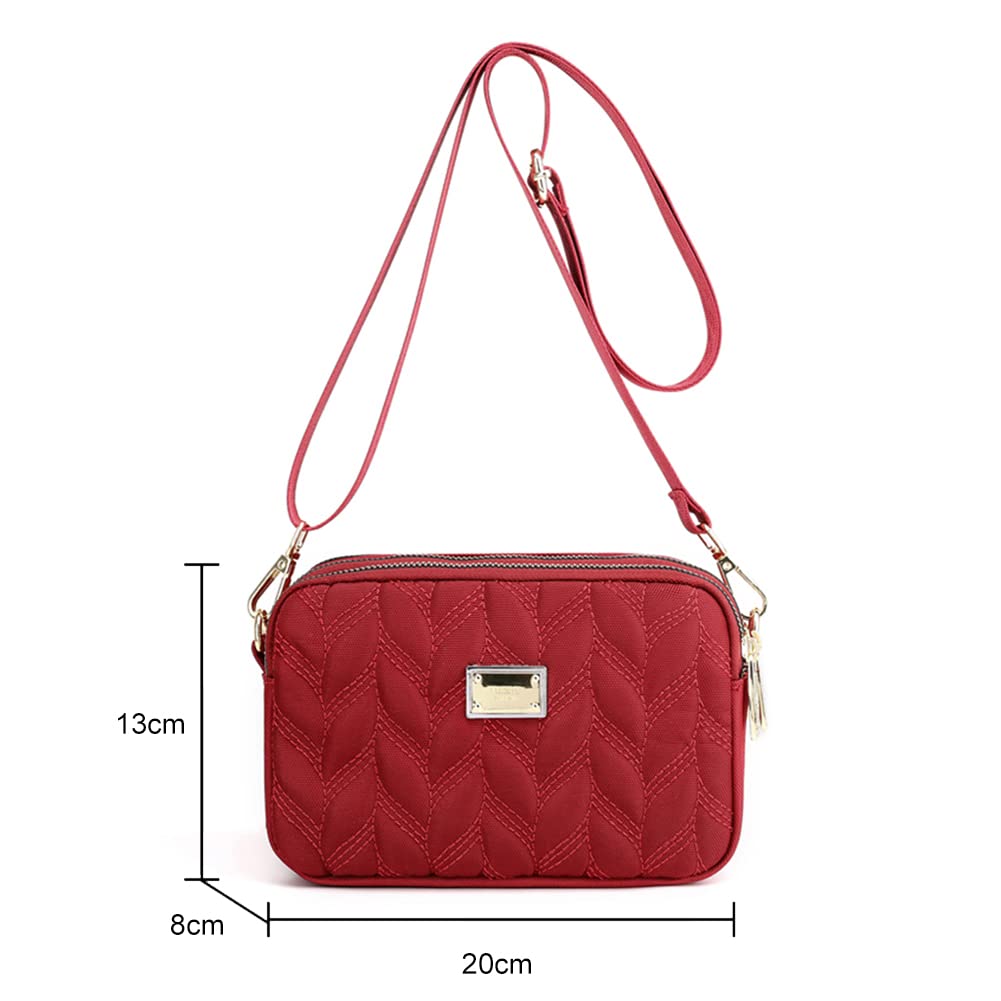 Damska torba Crossbody Torba na ramię z wieloma kieszeniami Wodoodporna nylonowa torebka Mała torebka na telefon komórkowy Portfel dla pań