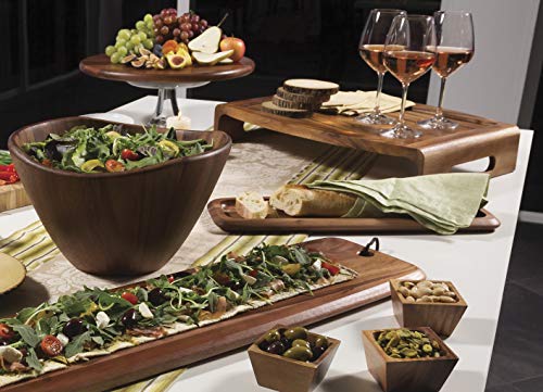 Lipper International Acacia Wood 16" Lazy Susan Kitchen Turntable #TOP3