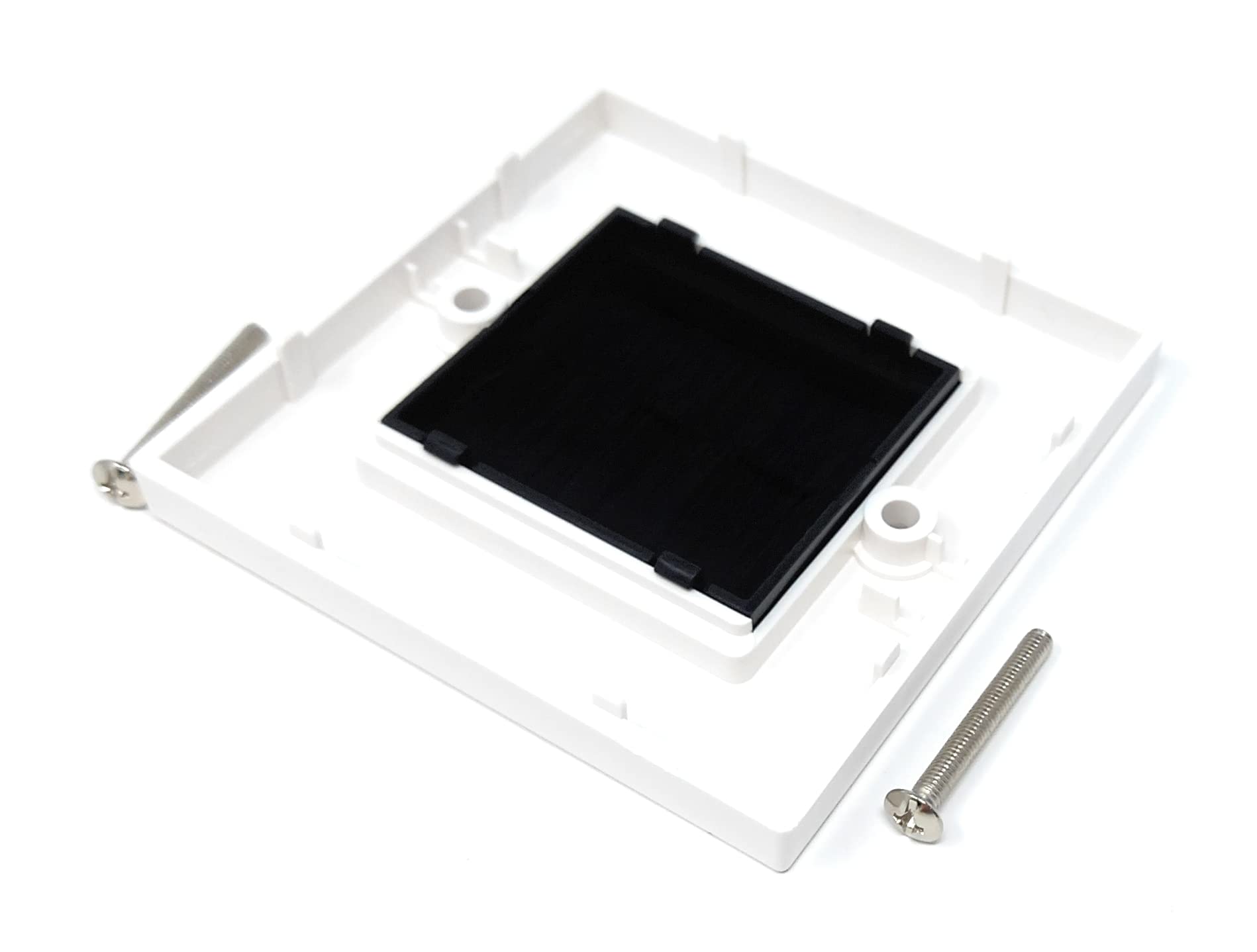 White Brush Plate Faceplate Wall Mounted Installation Tidy Cable Pass Through Insert for Wires and Cable Access (Single 86 x 86mm - Image 2