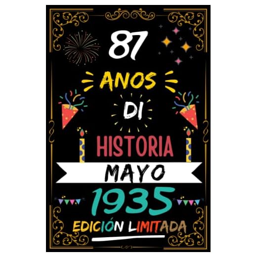 CUADERNO, 87 AÑOS DE HISTORIA MAYO 1935 EDICIÓN LIMITADA: Regalo de 87 cumpleaños para mujeres y hombres, ideas de 87 cumpleaños... un cumpleaños... ... regalo de 87 cumpleaños para él/ella.