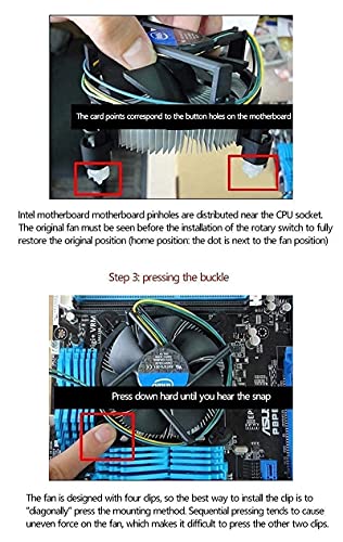 HiperAds CPU Cooling Fan with Heatsink Compatible With LGA1150 LGA1151 LGA1155 LGA1156 Socket Celeron/Pentium/i3/i5/i7 Processors Series Fan... - Image 2
