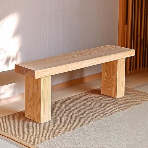 Banco de madera maciza de diseño grueso para la entrada de casa 2