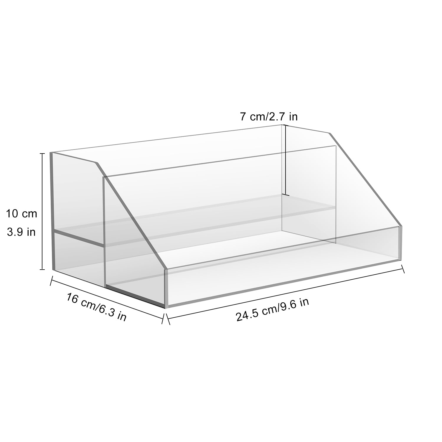 JessLab 2-Tier Clear Display Stand, Acrylic Makeup Organizer for Perfume, Brushes, Eyeshadow Palettes, Beauty Supplies