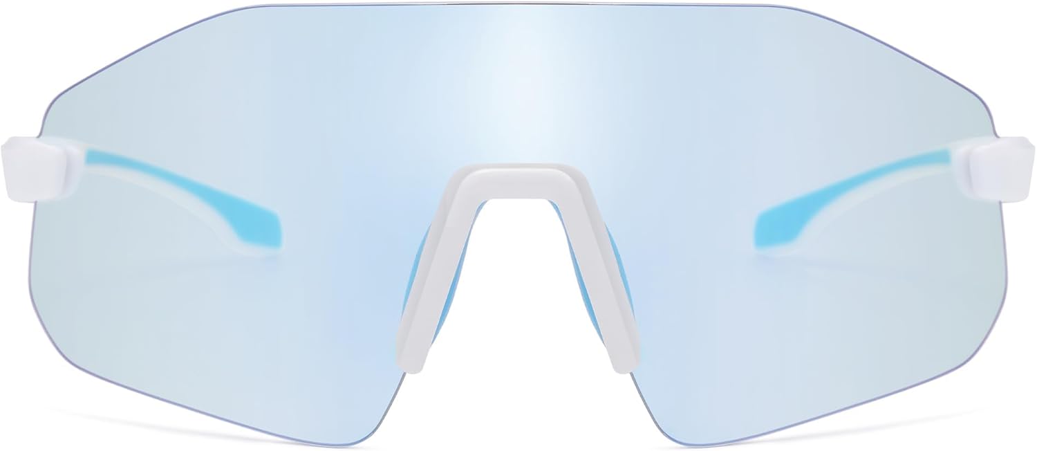 SOJOS Running Sunglasses for Women & Men, Lightweight TR90 Frameless UV400 Wraparound Sports Goggles, SJ2352