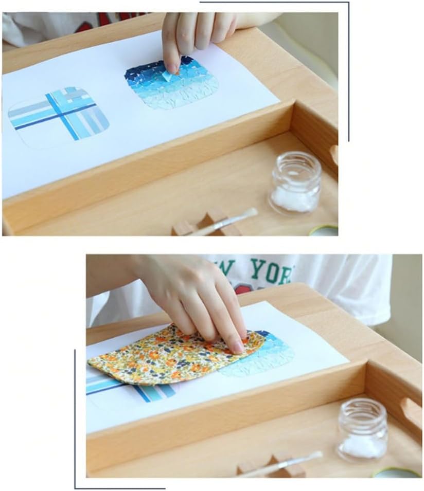 Montessori Cutting & Sewing Tool Set with Beechwood Tray, Fine Motor & Motor Skills Toy for Toddlers 3+ Years