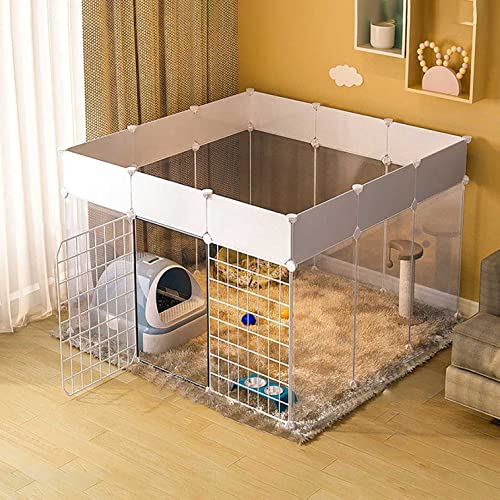犬用クレート 小型犬用 屋内ペットベビーサークル 小動物ケージ DIY 金属ワイヤー犬小屋 屋内/屋外使用 - 大きな運動場所 1-3Cに最適(111x111x65cm)