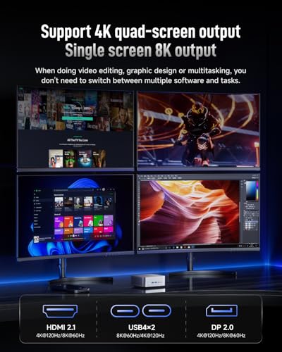 Image of 2025 Upgraded XG1-370 AI Mini PC, AMD Ryzen AI 9 HX 370 (12C /24T, up to 5.1GHz, 80 Tops),32GB+1TB, 4x4K / 1x8K Output, WiFi 7, External GPU Support, Silent Cooling, Win 11 Pro, Gaming & Pro Creation