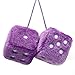 ygmoner Lot de 2 dés en peluche à pois rétro carrés pour décoration intérieure de voiture Violet