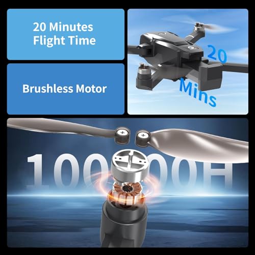 Tolatoyus Drones with Camera for Adults 4K, GPS Drone with 4.5&rdquo; LCD Screen Controller Follow Me Auto Return 5G Long Range Transmission Foldable FPV Drone for Beginners Under 249g